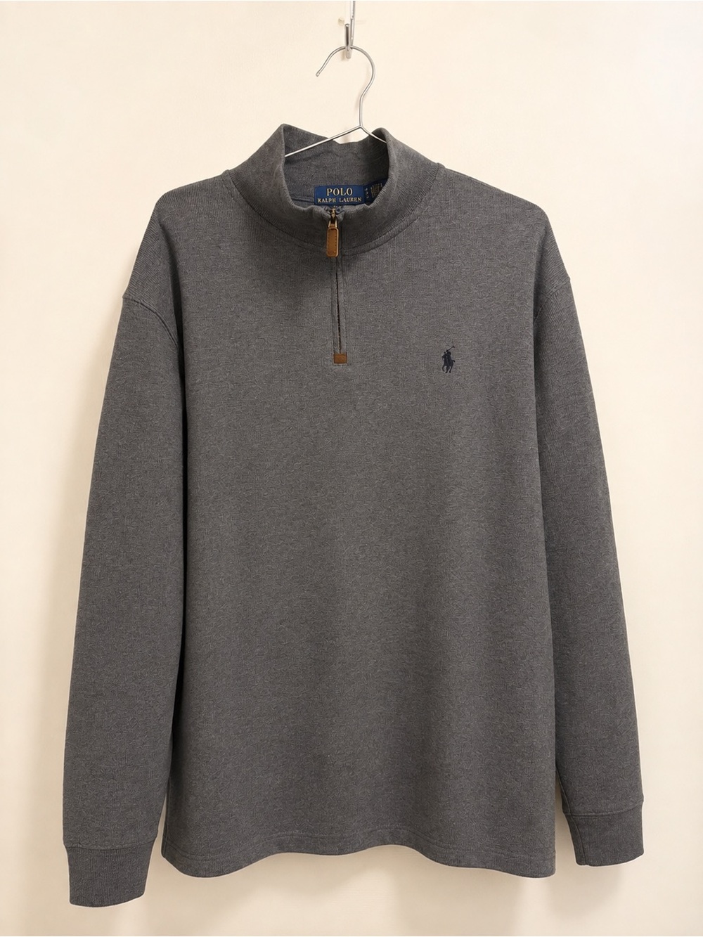 Ralph Lauren Gray Half-Zip Mock Neck Sweater